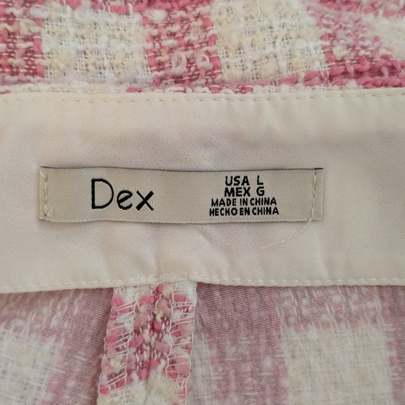 Dex Checkered Pink White Textured Skort Large - Picture 4 of 7